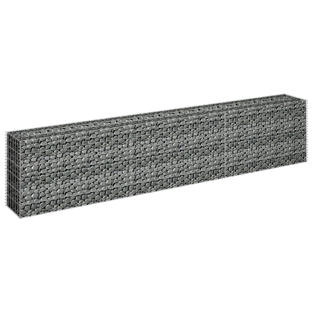 Gabion plantenbak verhoogd 90x30x90 cm gegalvaniseerd staal