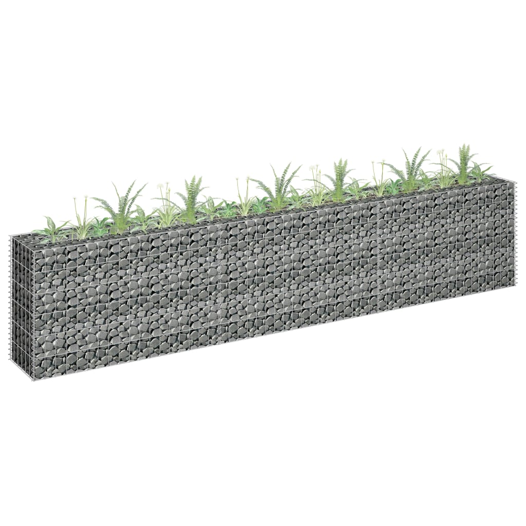 Gabion plantenbak verhoogd 90x30x90 cm gegalvaniseerd staal