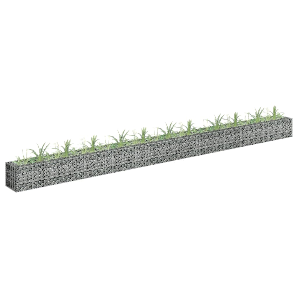 Gabion plantenbak verhoogd 90x30x90 cm gegalvaniseerd staal