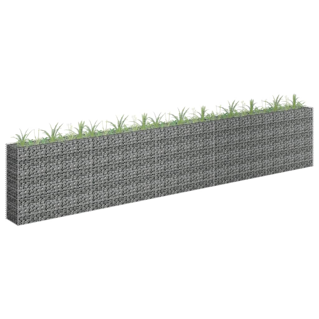 Gabion plantenbak verhoogd 90x30x90 cm gegalvaniseerd staal