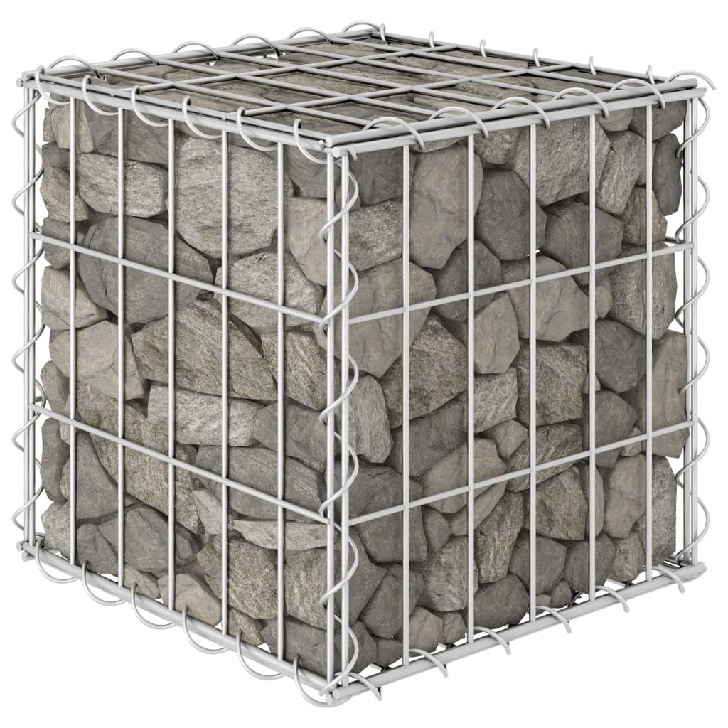 Jardinière gabion cube surélevé 40x40x40 cm fil d'acier