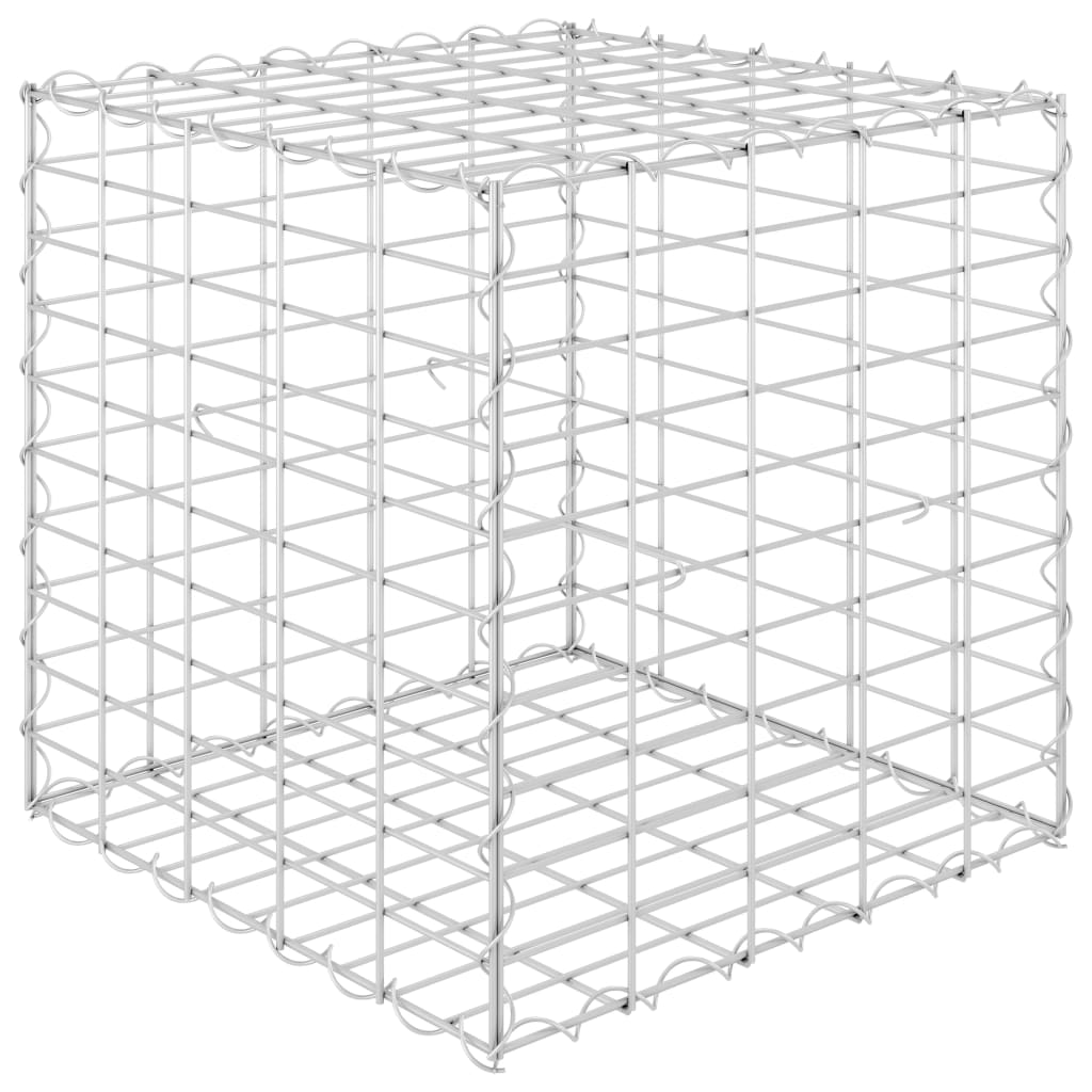 Jardinière gabion cube surélevé 40x40x40 cm fil d'acier