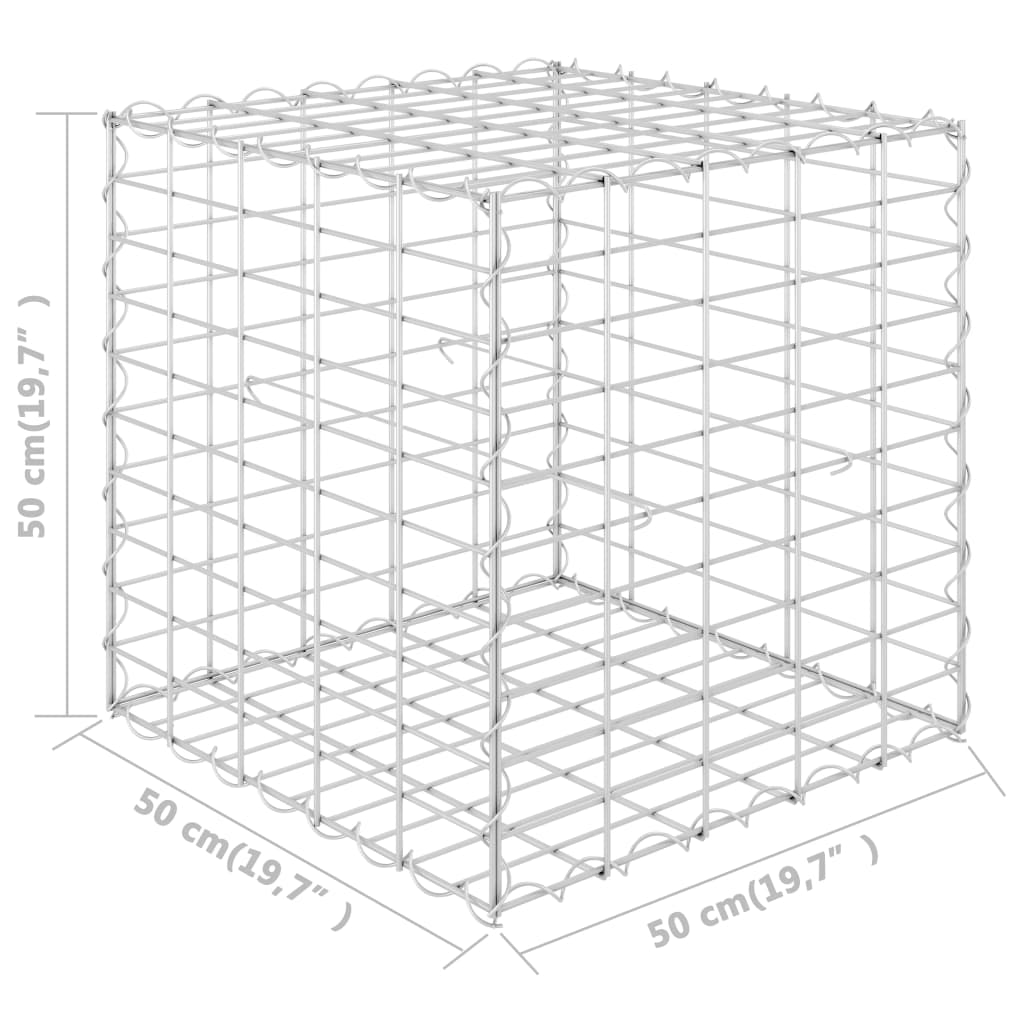 Jardinière gabion cube surélevé 40x40x40 cm fil d'acier