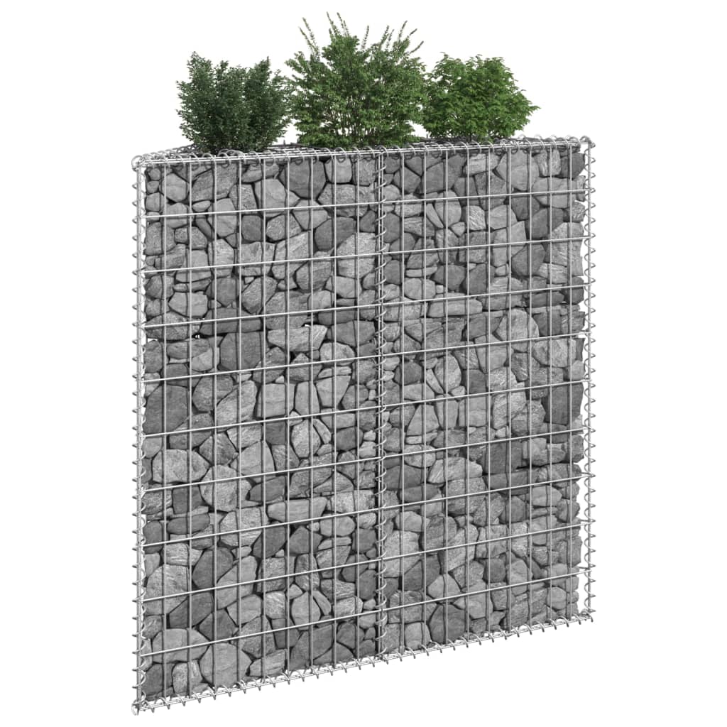 Gabion plantenbak trapezium 80x20x100 cm gegalvaniseerd staal