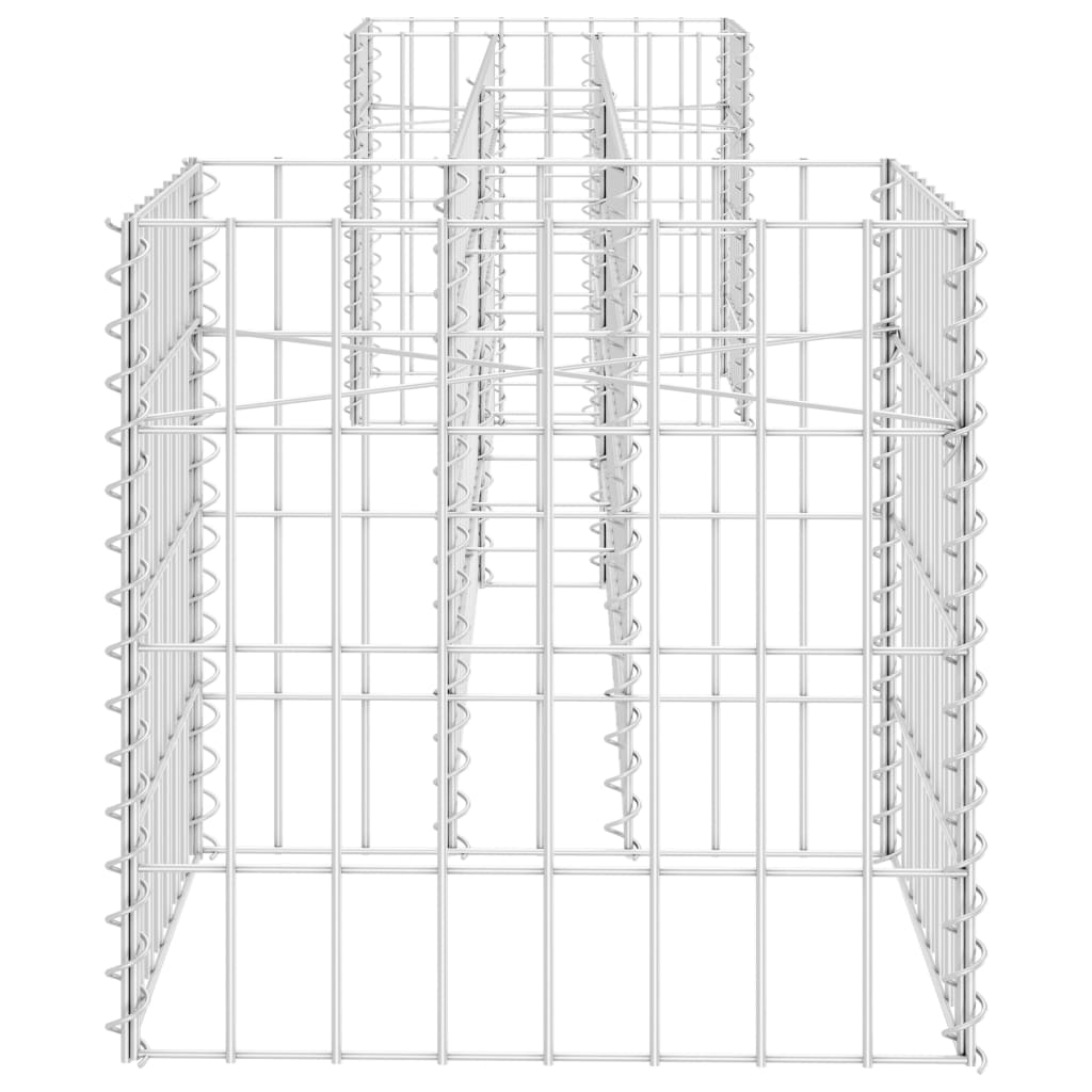 Gabion plantenbak H-vormig 260x40x60 cm staaldraad