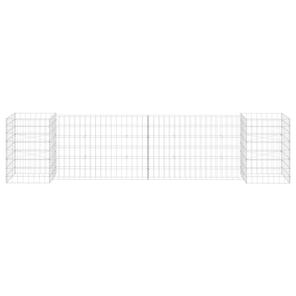 Gabion plantenbak H-vormig 260x40x200 cm staaldraad