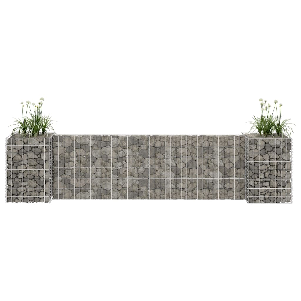 Gabion plantenbak H-vormig 260x40x200 cm staaldraad