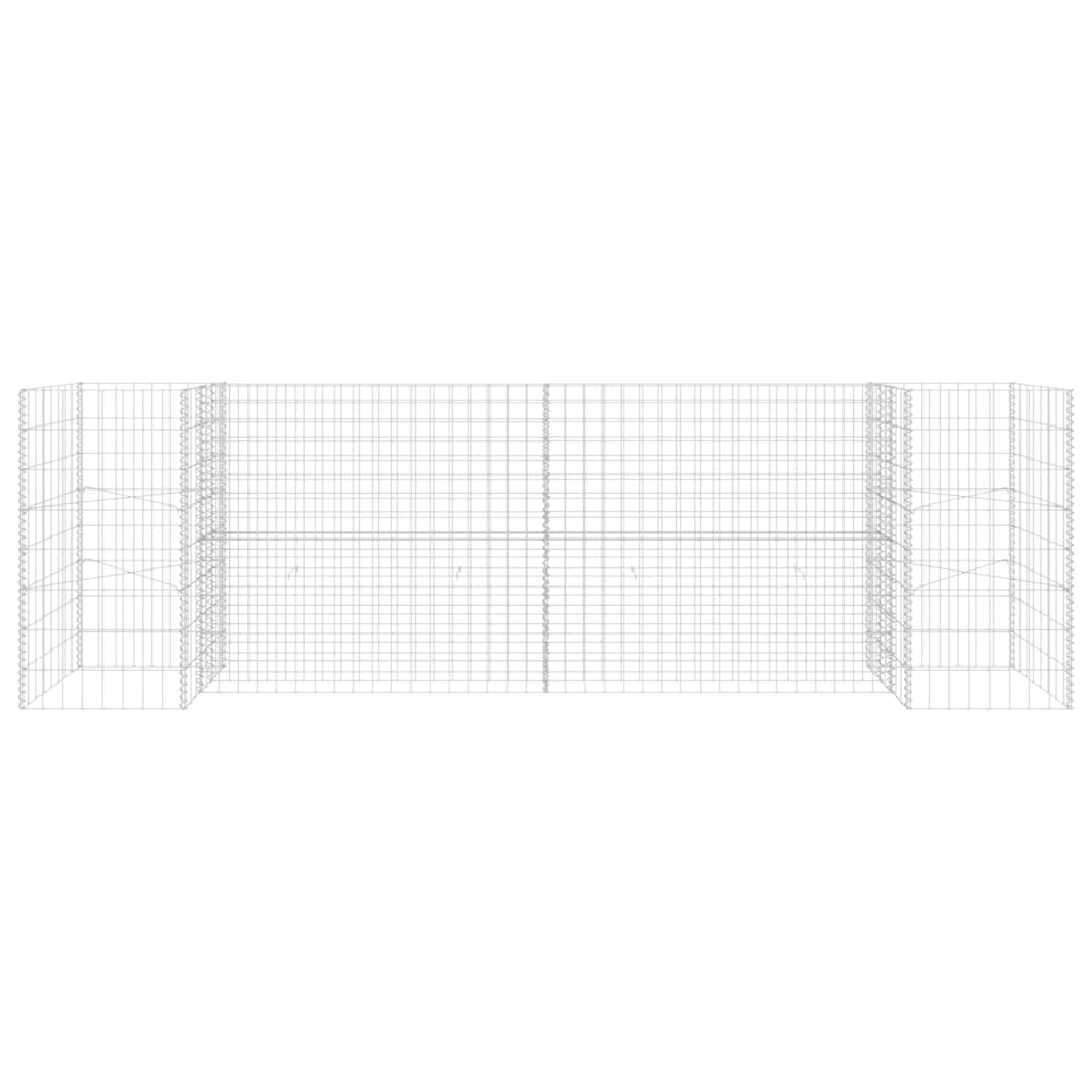 Gabion plantenbak H-vormig 260x40x200 cm staaldraad