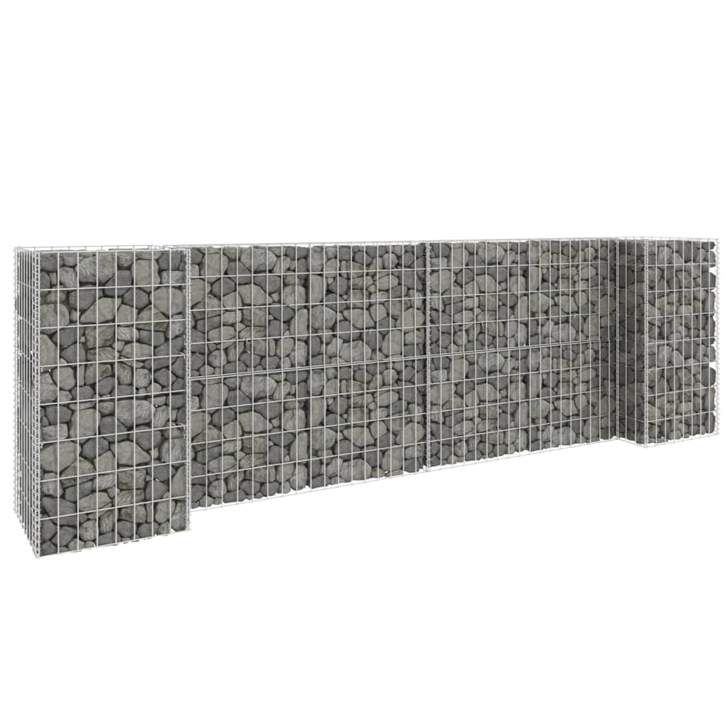 Gabion plantenbak H-vormig 260x40x60 cm staaldraad