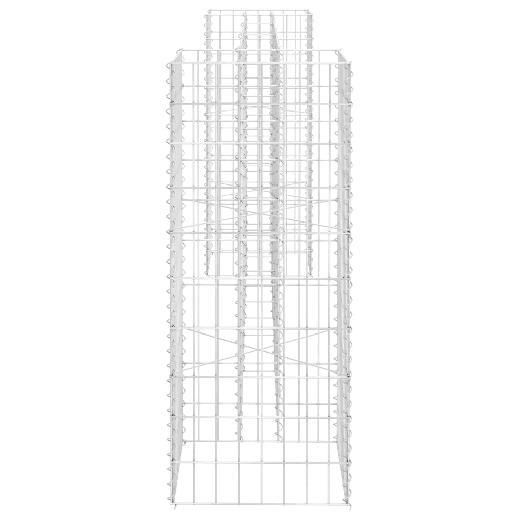 Gabion plantenbak H-vormig 260x40x60 cm staaldraad