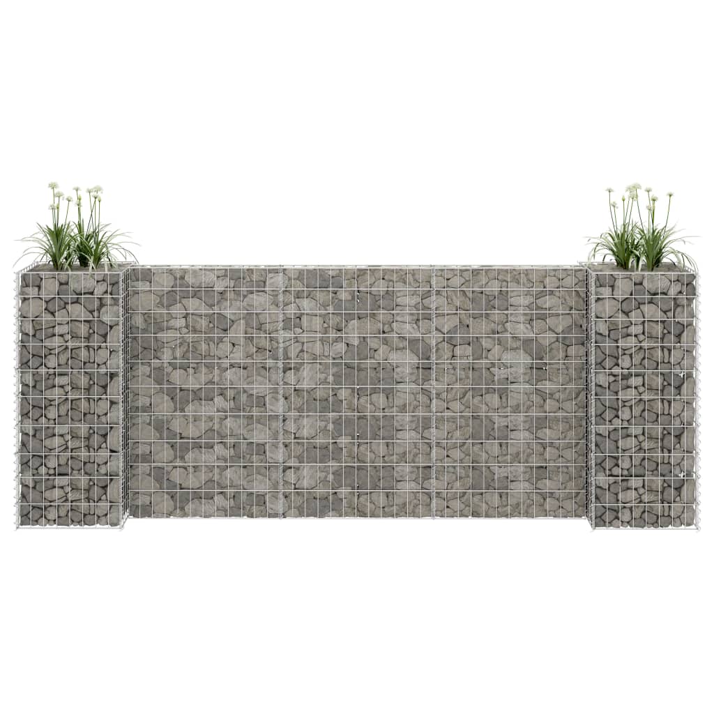 Gabion plantenbak H-vormig 260x40x200 cm staaldraad