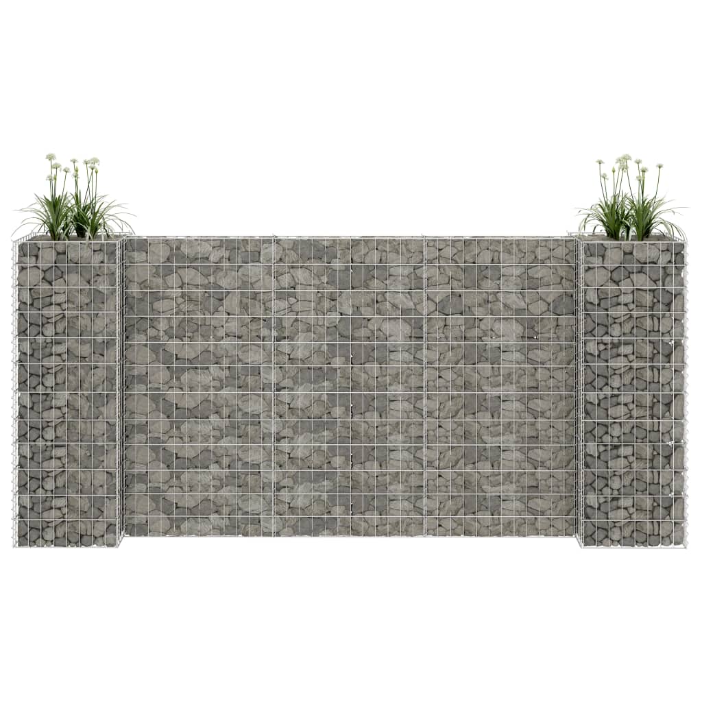 Gabion plantenbak H-vormig 260x40x200 cm staaldraad