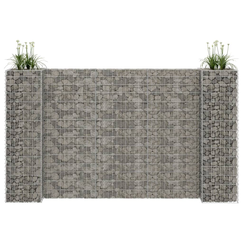 Gabion plantenbak H-vormig 260x40x200 cm staaldraad