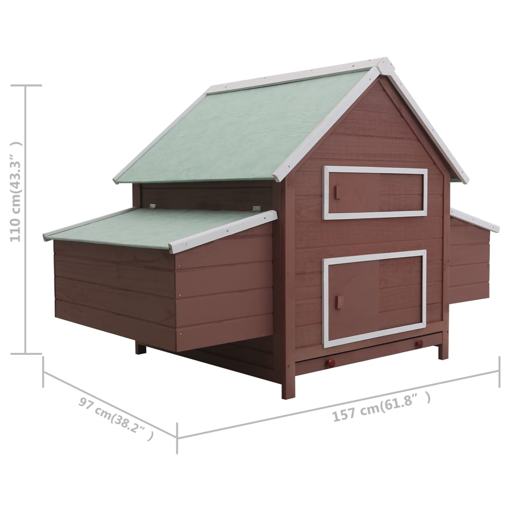 Poulailler 157x97x110 cm bois