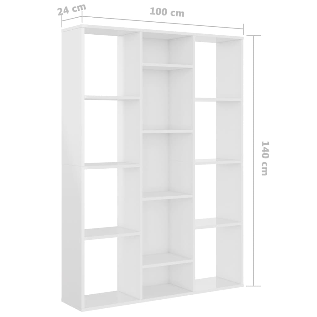 Kamerscherm/boekenkast 100x24x140 cm bewerkt hout