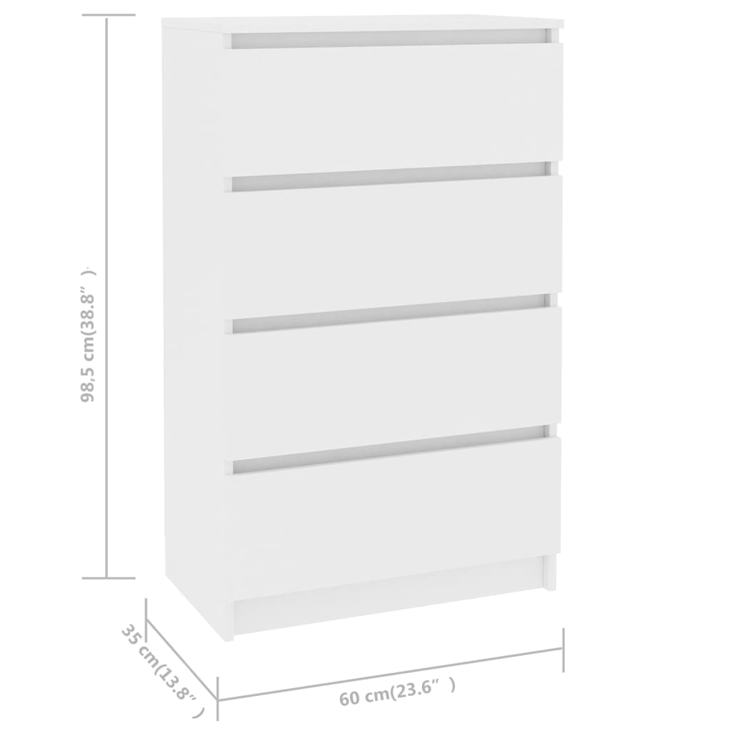 Dressoir 60x35x98,5 cm bewerkt hout