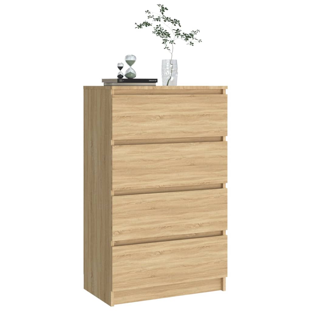 Dressoir 60x35x98,5 cm bewerkt hout eikenkleurig