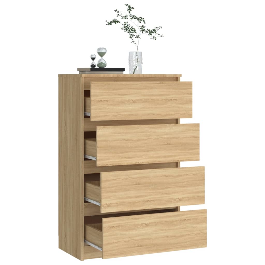 Dressoir 60x35x98,5 cm bewerkt hout eikenkleurig