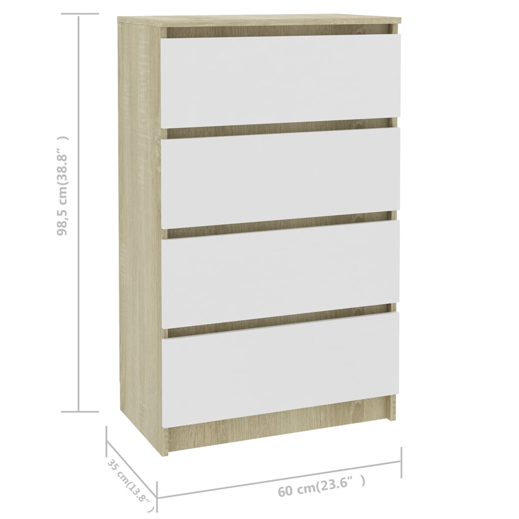 Dressoir 60x35x98,5 cm bewerkt hout