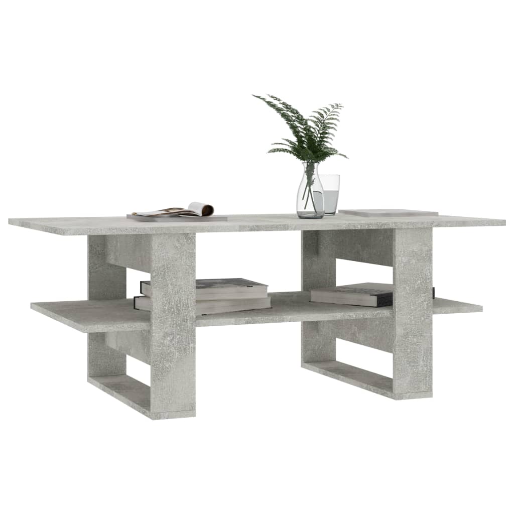 Table basse 110x55x42 cm finition bois blanc brillant