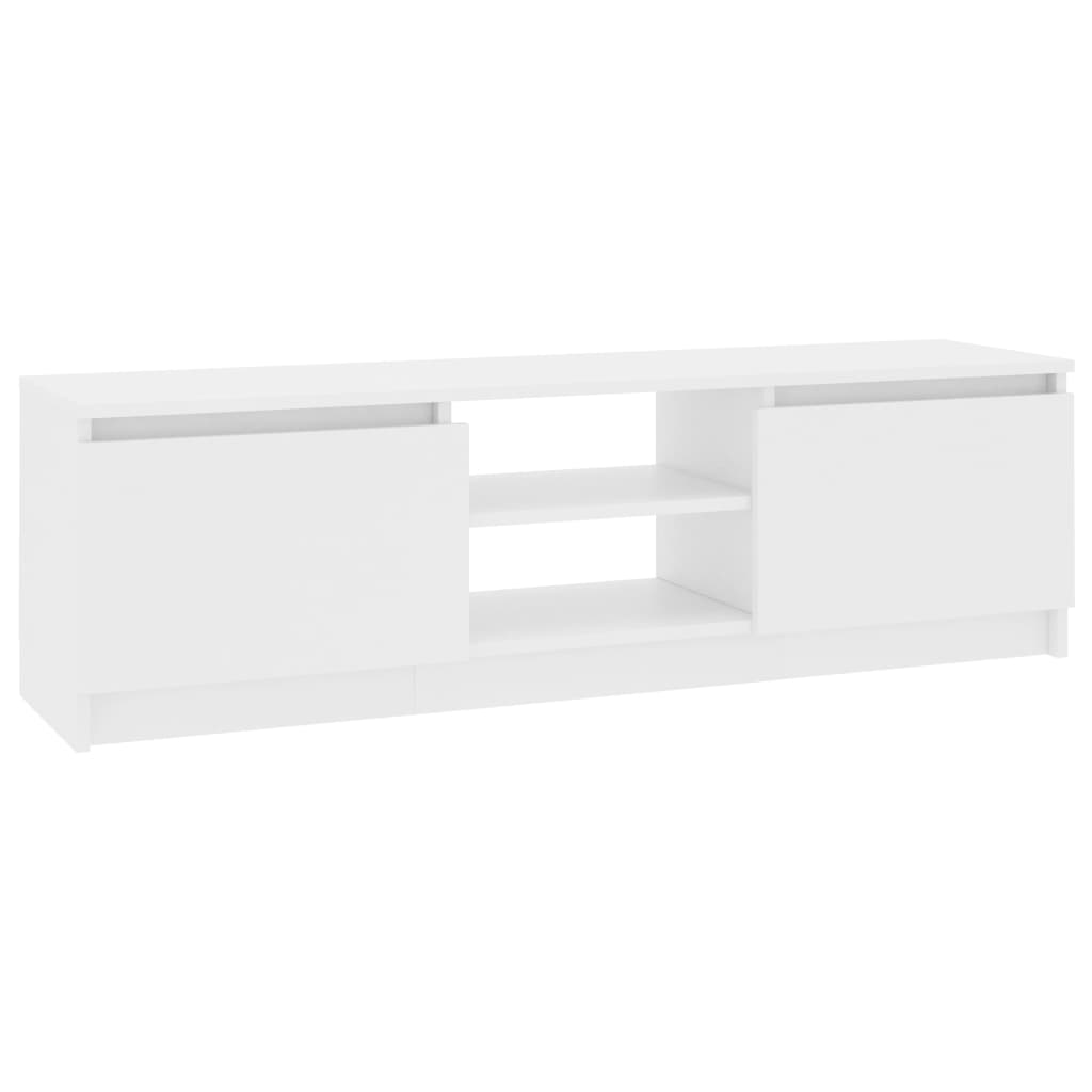 Meuble TV 120x30x35,5 cm finition bois blanc