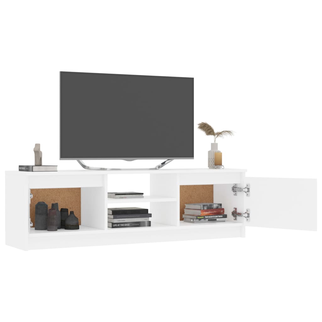 Meuble TV 120x30x35,5 cm finition bois blanc