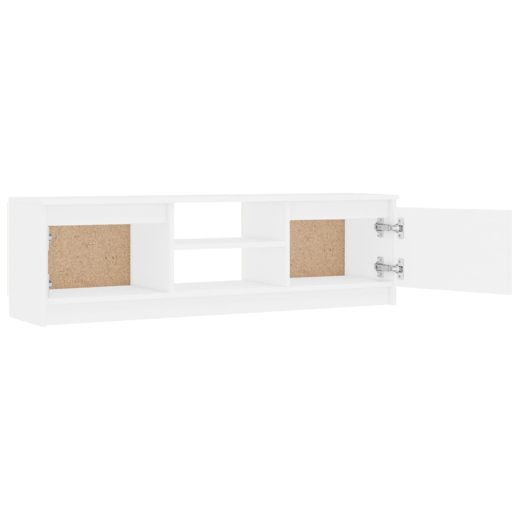 Meuble TV 120x30x35,5 cm finition bois blanc