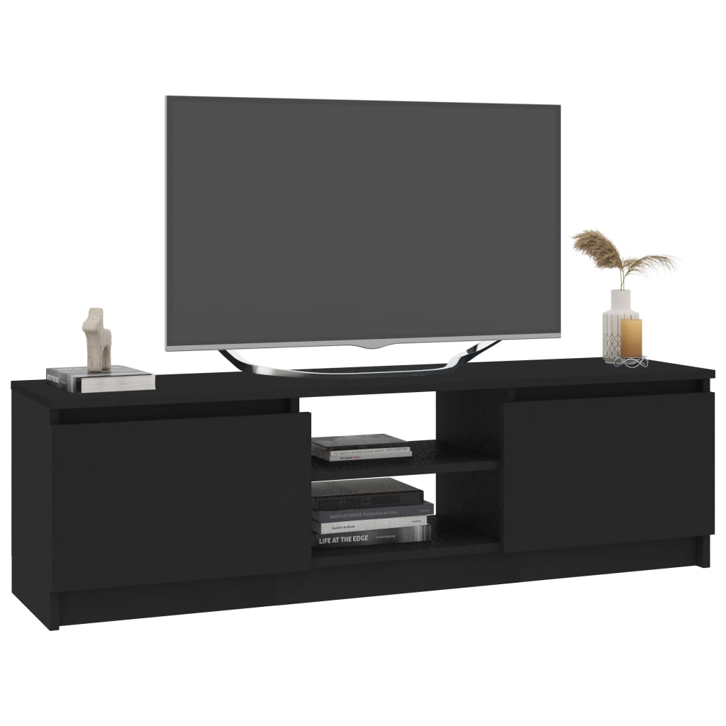 Meuble TV 120x30x35,5 cm en bois travaillé