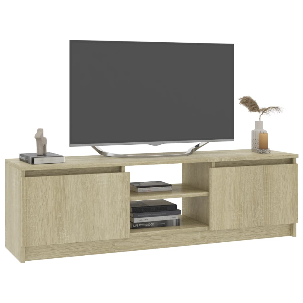 Meuble TV 120x30x35,5 cm en bois travaillé