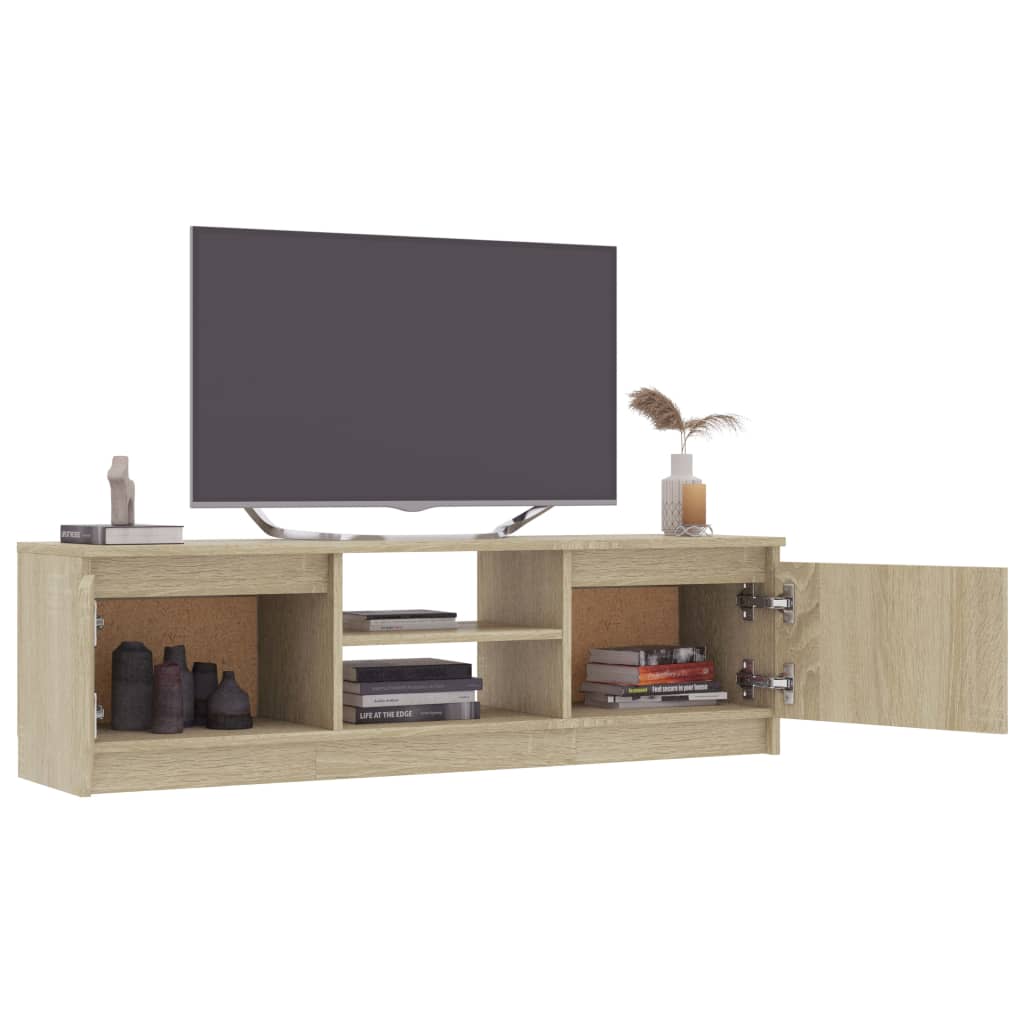 Meuble TV 120x30x35,5 cm en bois travaillé