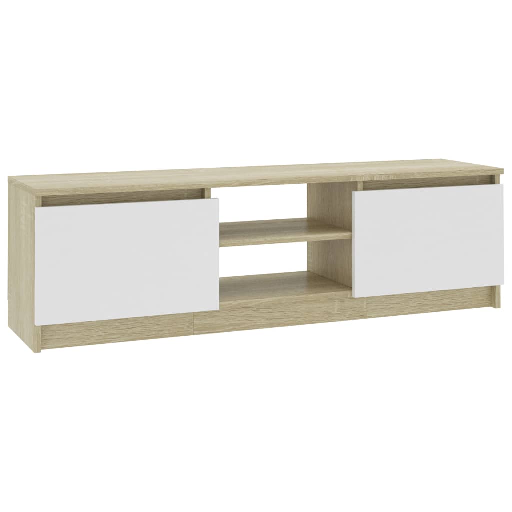 Meuble TV 120x30x35,5 cm en bois travaillé