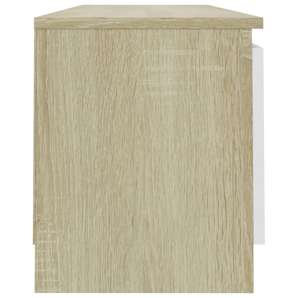 Meuble TV 120x30x35,5 cm en bois travaillé