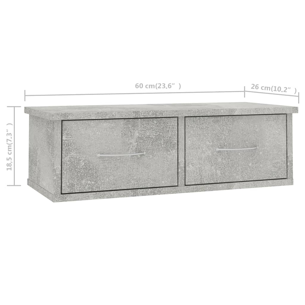 Tv-wandmeubel 60x26x18,5 cm bewerkt hout grijs sonoma eiken