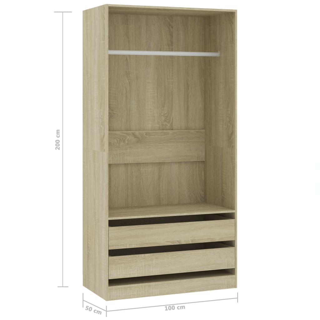 Armoire 100x50x200 cm en bois travaillé