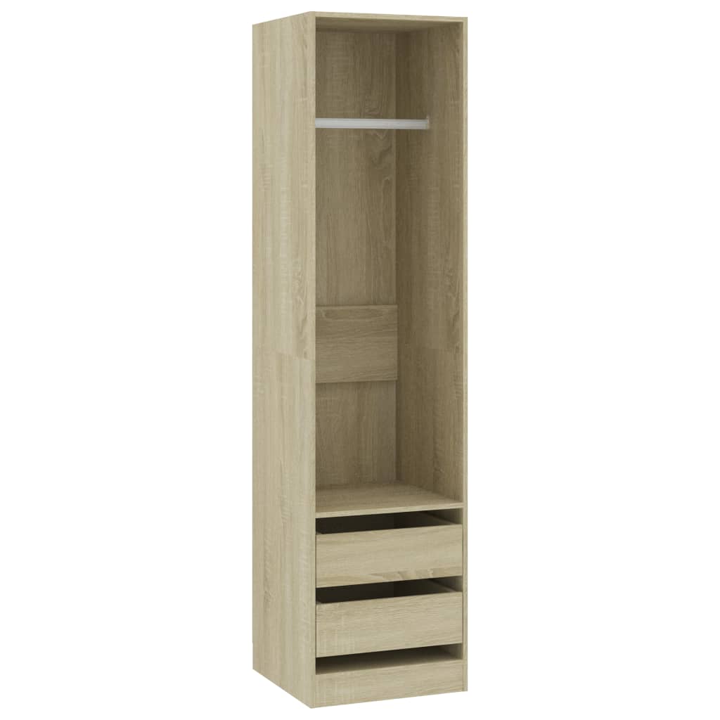 Armoire avec tiroirs 50x50x200 cm en bois travaillé soma