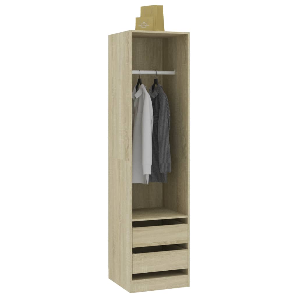 Armoire avec tiroirs 50x50x200 cm en bois travaillé soma