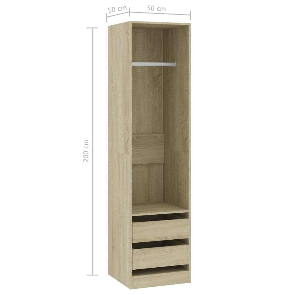 Armoire avec tiroirs 50x50x200 cm en bois travaillé soma