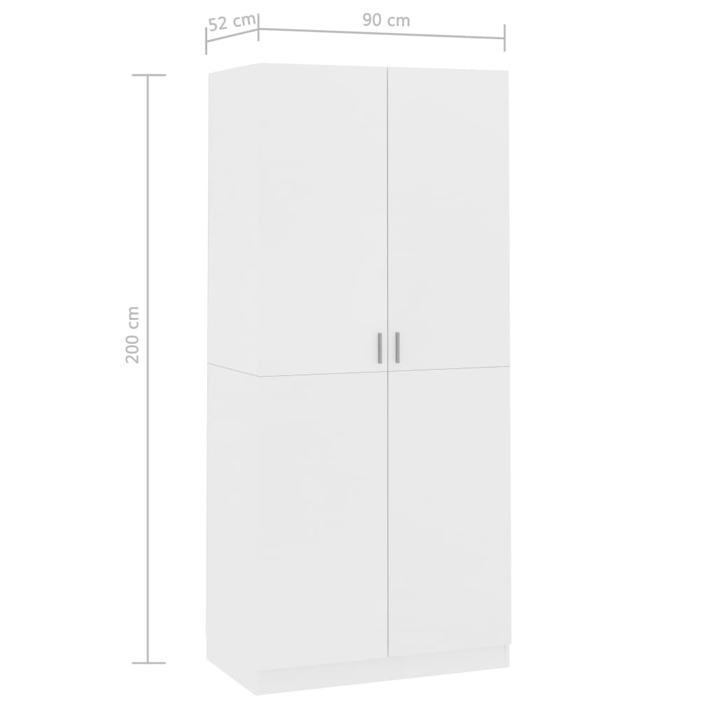 Armoire 90x52x200 cm en bois travaillé