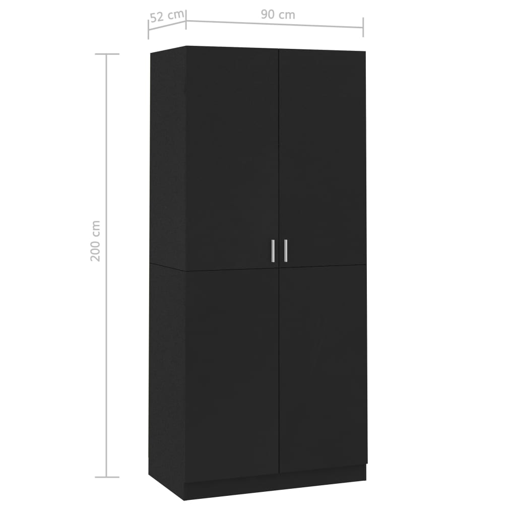 Armoire 90x52x200 cm en dérivé du bois couleur chêne