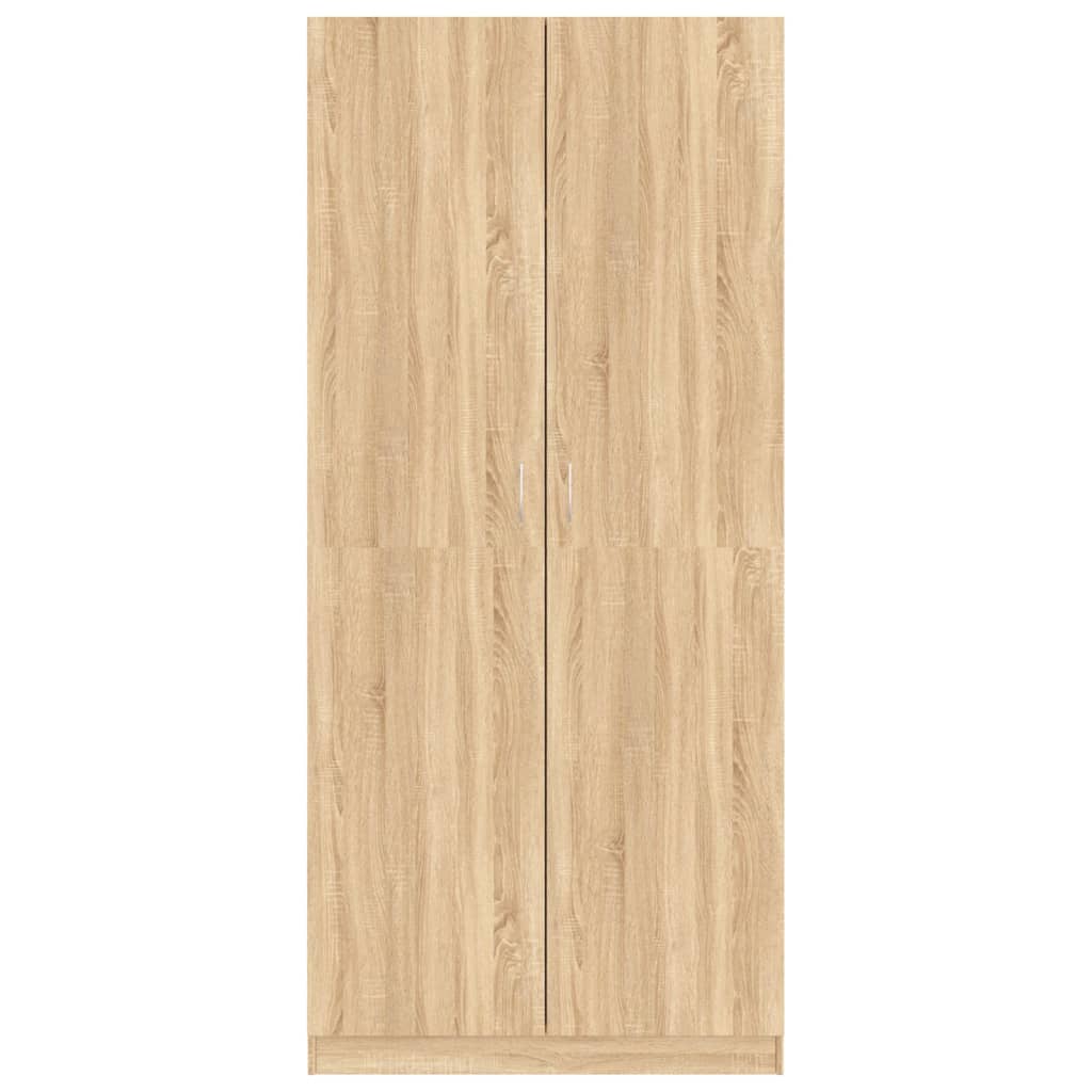 Kledingkast 90x52x200 cm bewerkt hout eikenkleurig