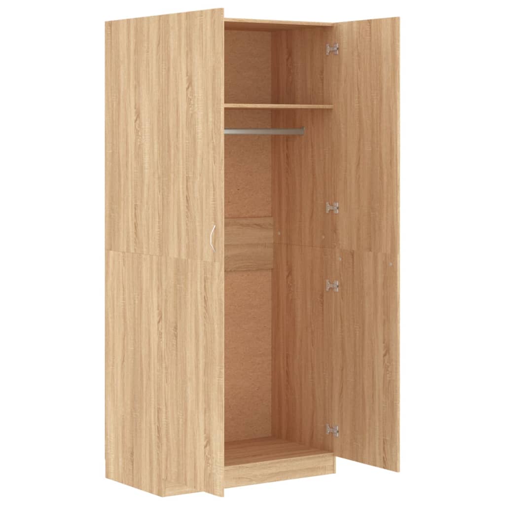 Armoire 90x52x200 cm en bois travaillé