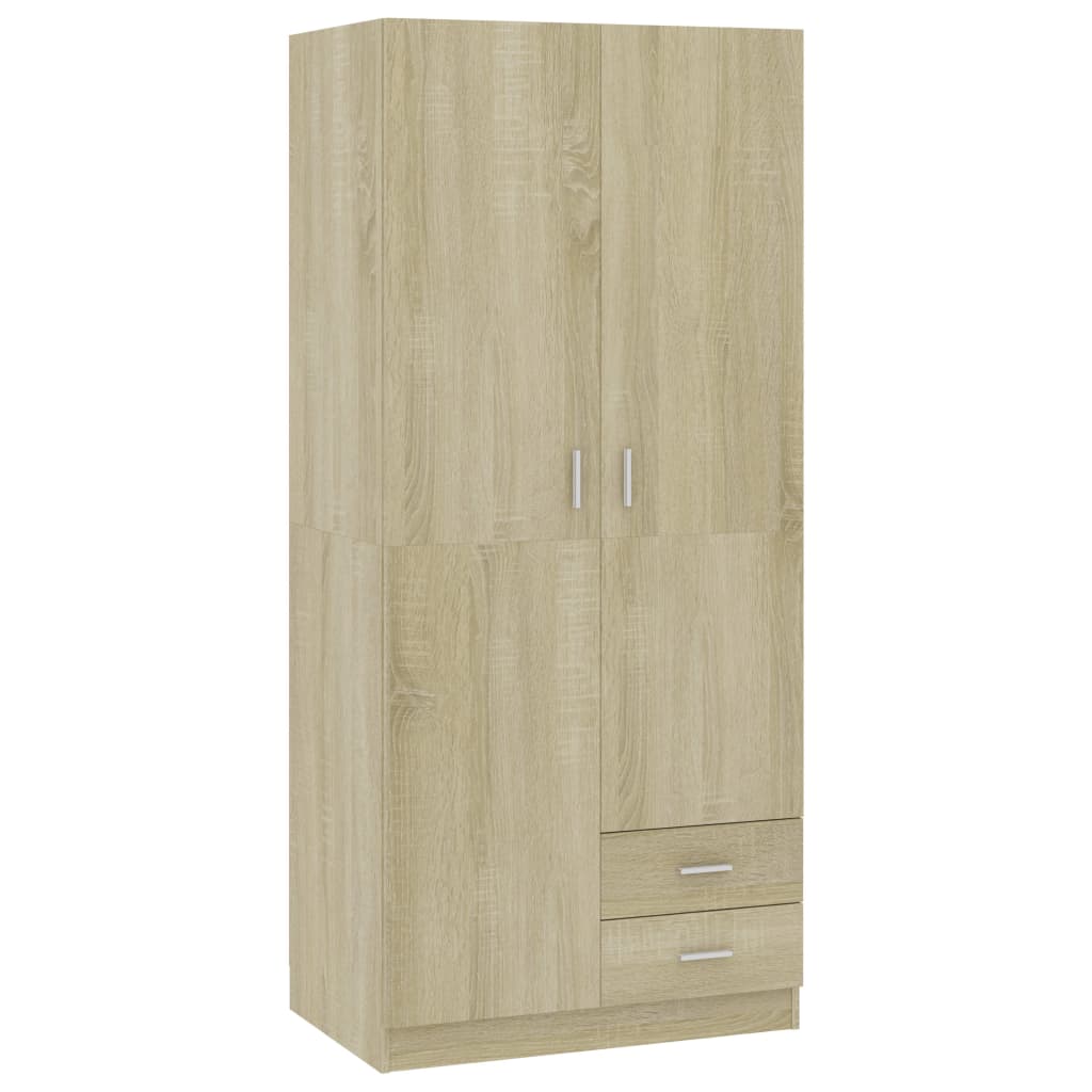 Armoire 80x52x180 cm en dérivé du bois couleur chêne