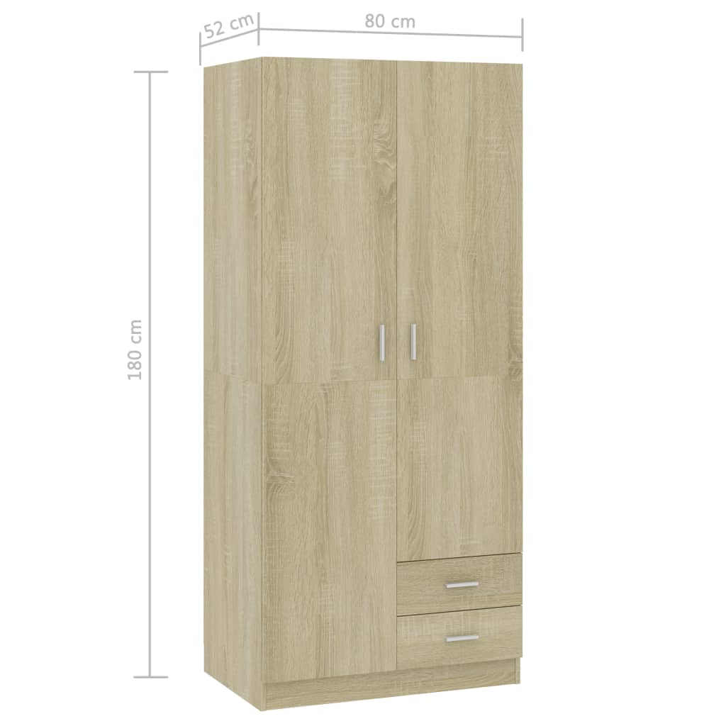 Gangkast 55x25x189 cm bewerkt hout oud houtkleurig