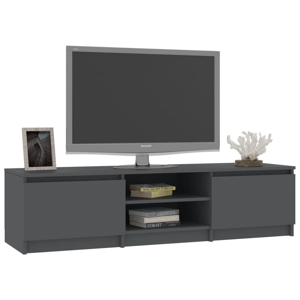 Meuble TV 140x40x35,5 cm ouvré en bois couleur chêne