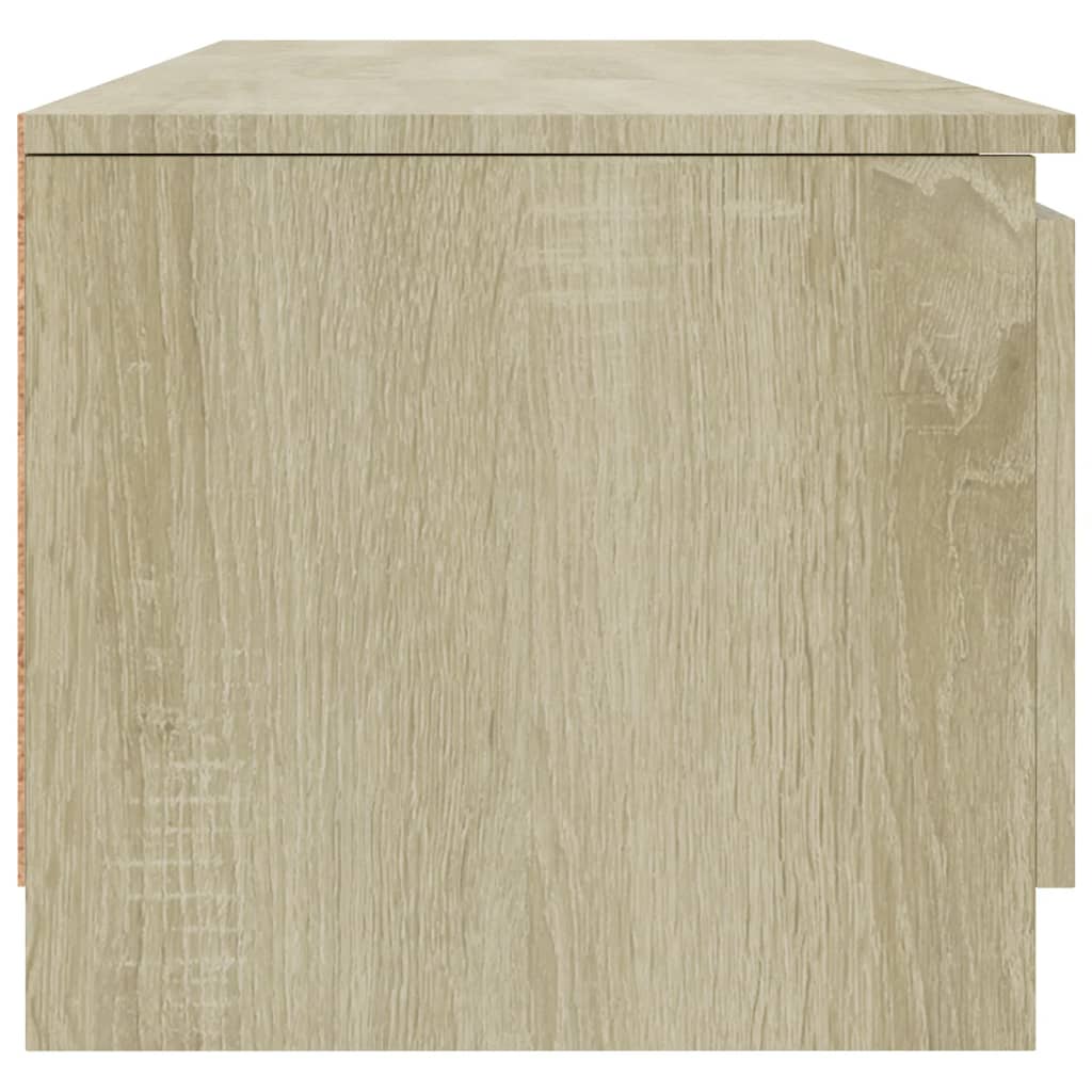 Meuble TV 140x40x35,5 cm ouvré en bois couleur chêne