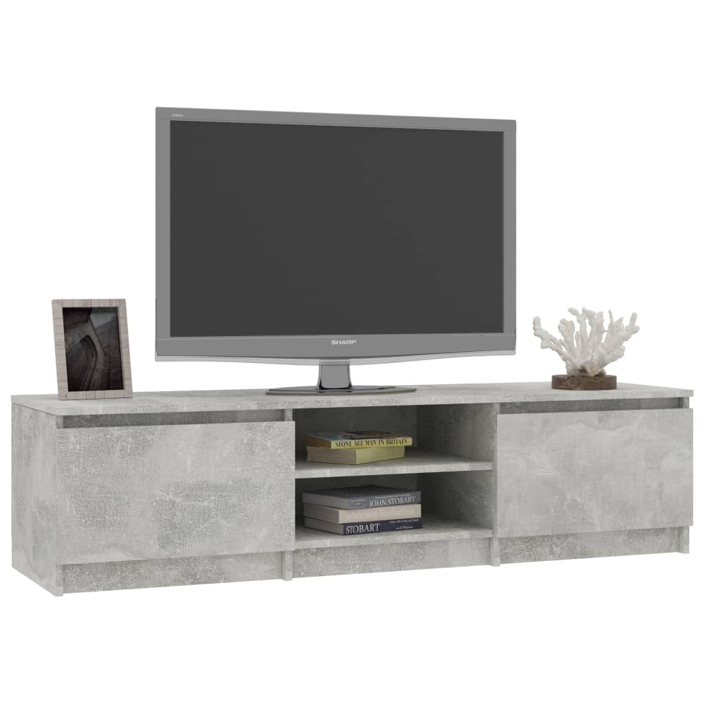 Meuble TV 140x40x35,5 cm ouvré en bois couleur chêne