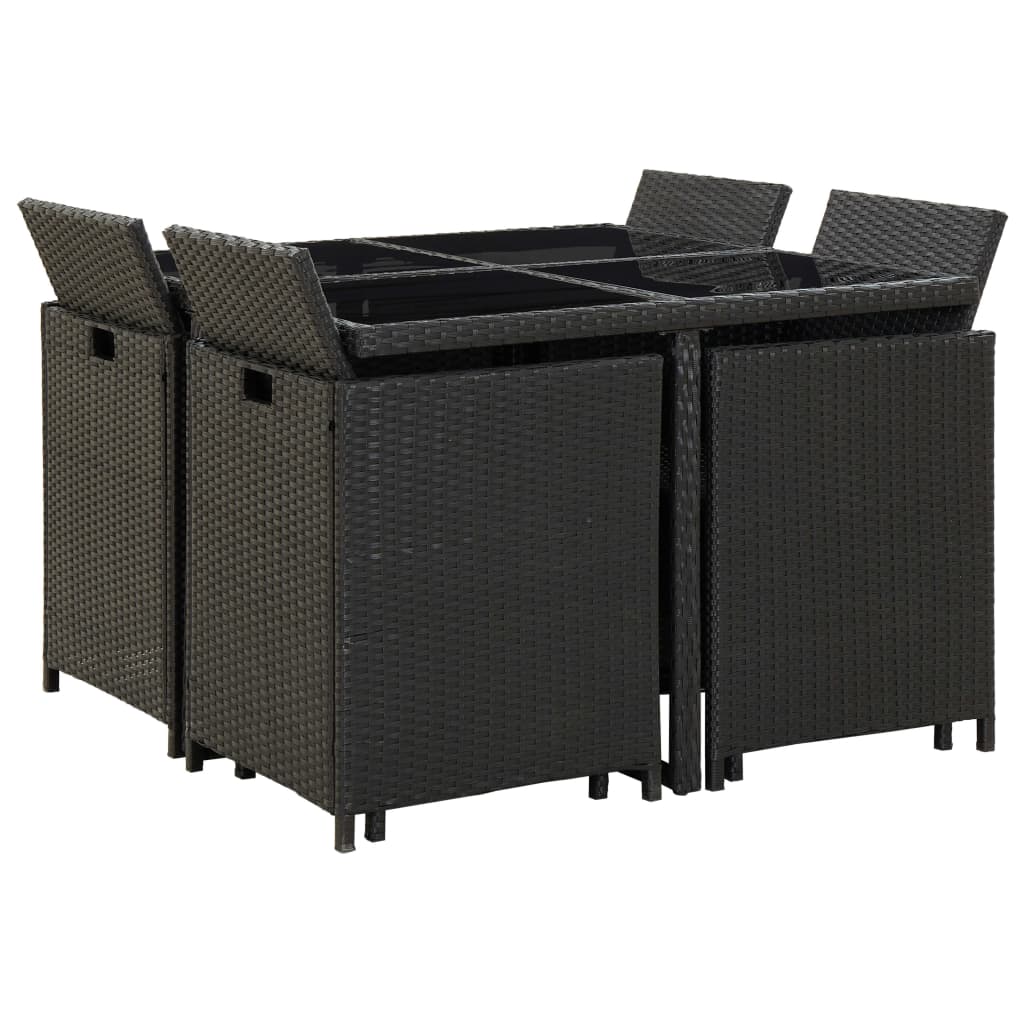 9-delige Tuinset met kussens poly rattan