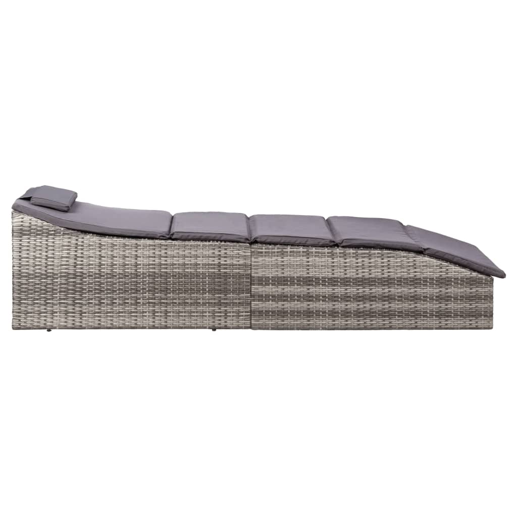 Chaise longue avec coussin en polyrotin