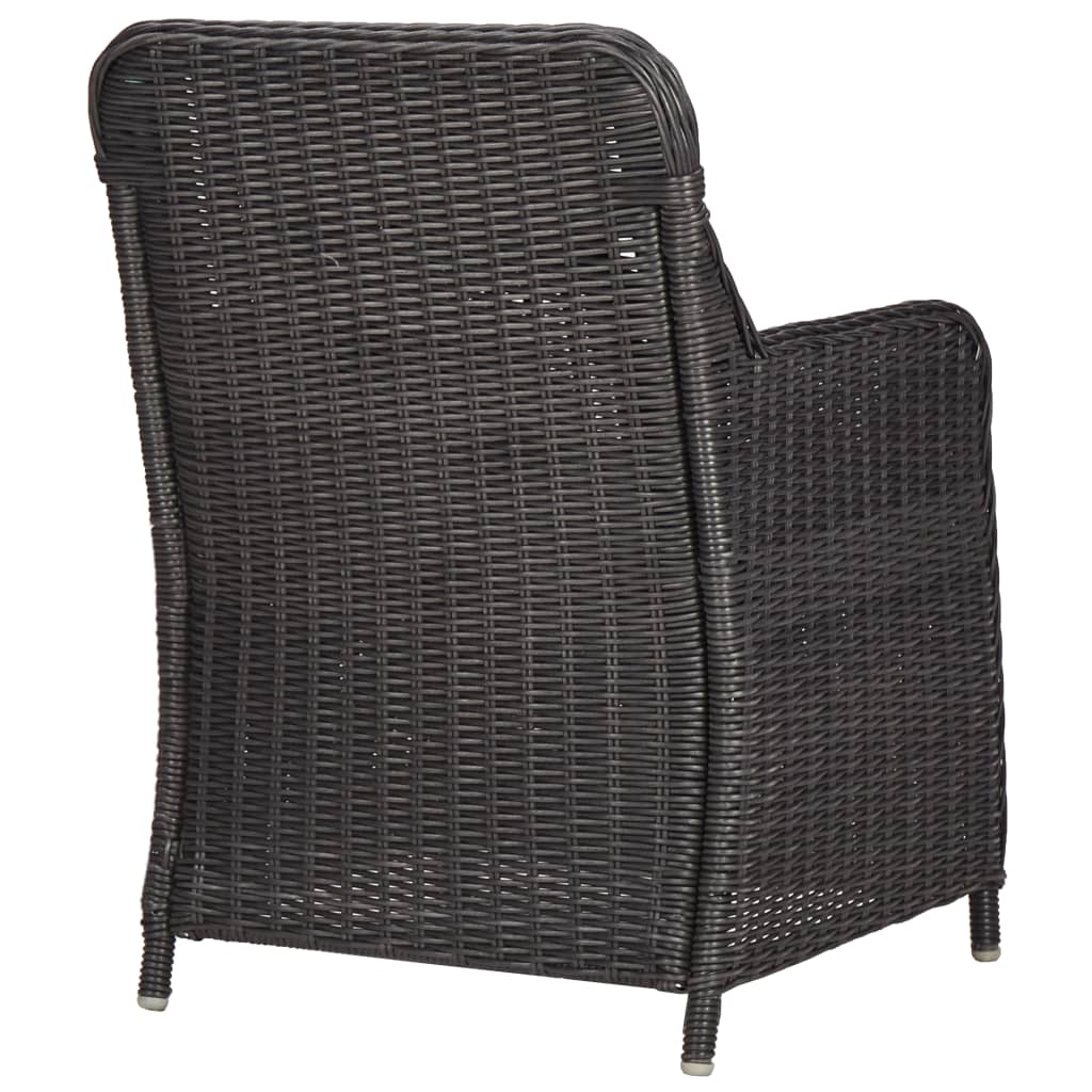 Tuinstoelen 2 st met theetafel poly rattan zwart