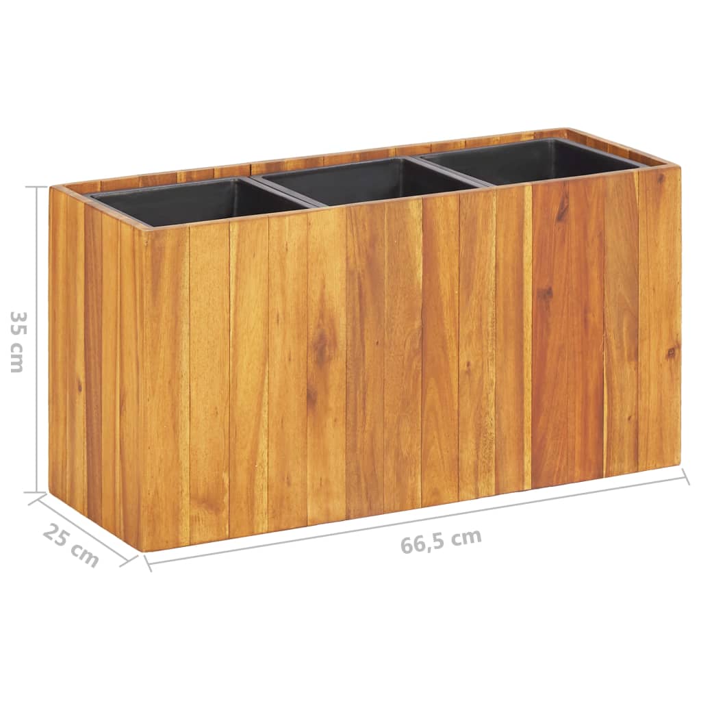 Jardinière surélevée 43,5x43,5x44 cm en bois d'acacia massif